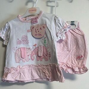 NWT Infant 2pc T-shirt And Short Set, Size 6-9 Months